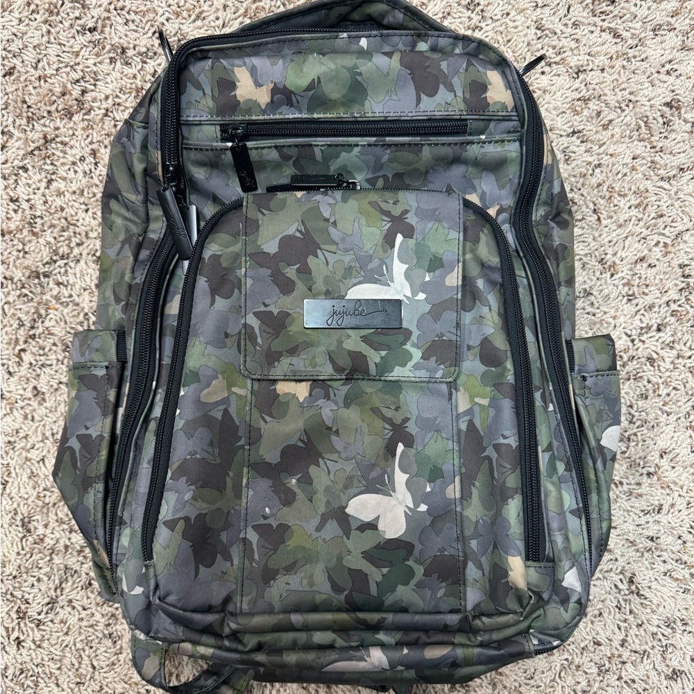 Butterfly Camo Jujube Diaper Bag with Changing Pad